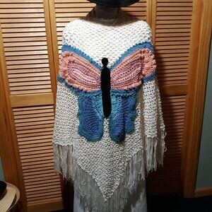 Vintage (1970's) Hand crocheted Shawl